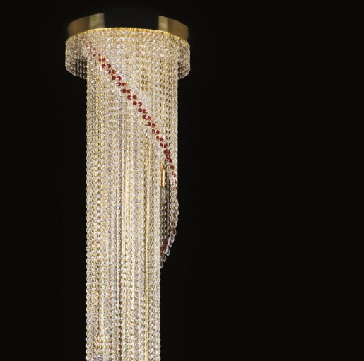 Большой хрустальный светильник Artglass серия SPIRAL dia. 400x2300 drops